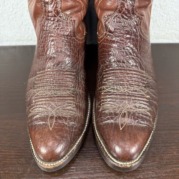 Panhandle Slim Western Boots Mens US 8 D Brown Leather Cowboy Mid Calf Pull On main image 7